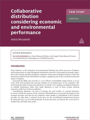 cover image of Collaborative Distribution Considering Economic and Environmental Performance
